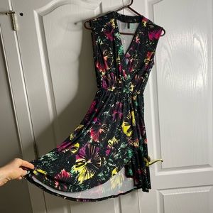 BCBG multicolored faux wrap dress